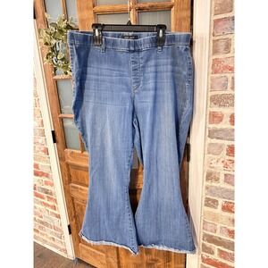 Judy Blue Flare Jeans Womens 24W Pull On Super Stretch High Rise Raw Hem